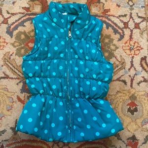 Circo medium teal and aqua polka dot vest